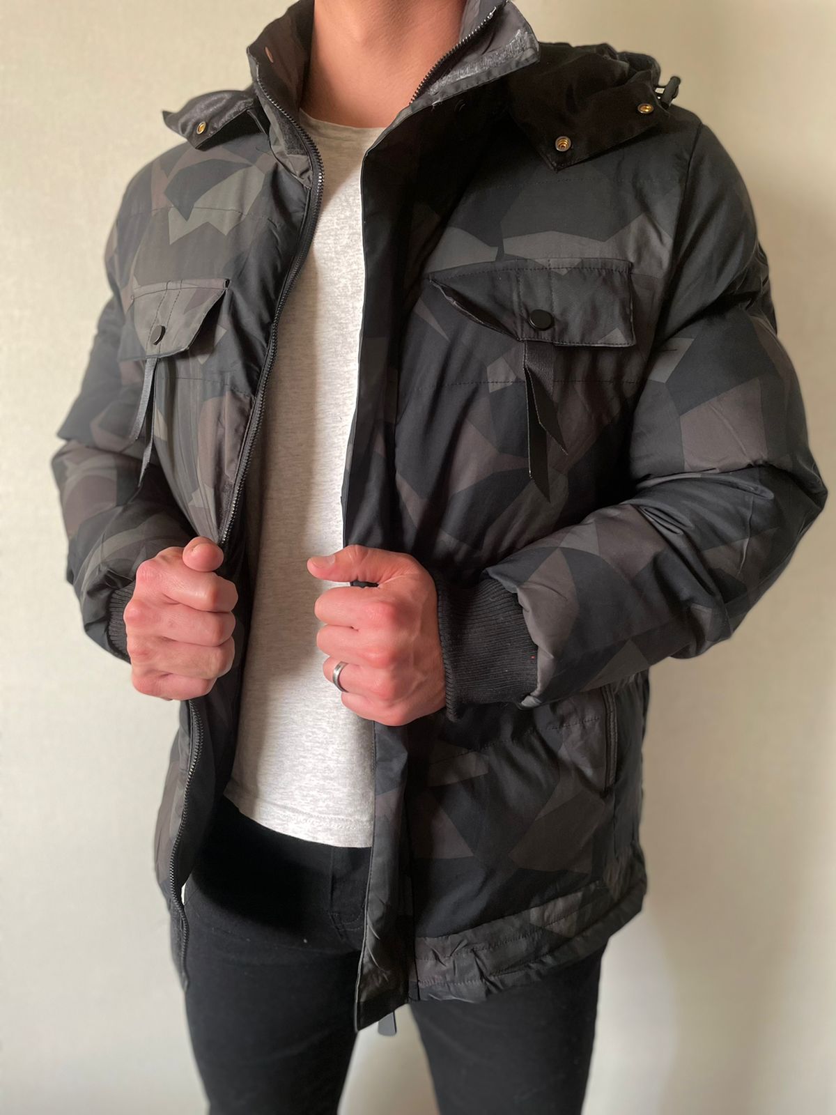 Parka militar gris