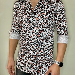 Camisa animal print manga larga