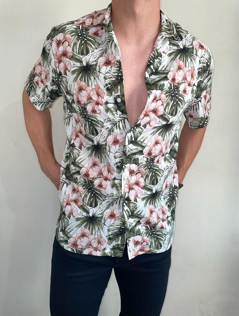 Camisa Hombre Manga Corta Blanca