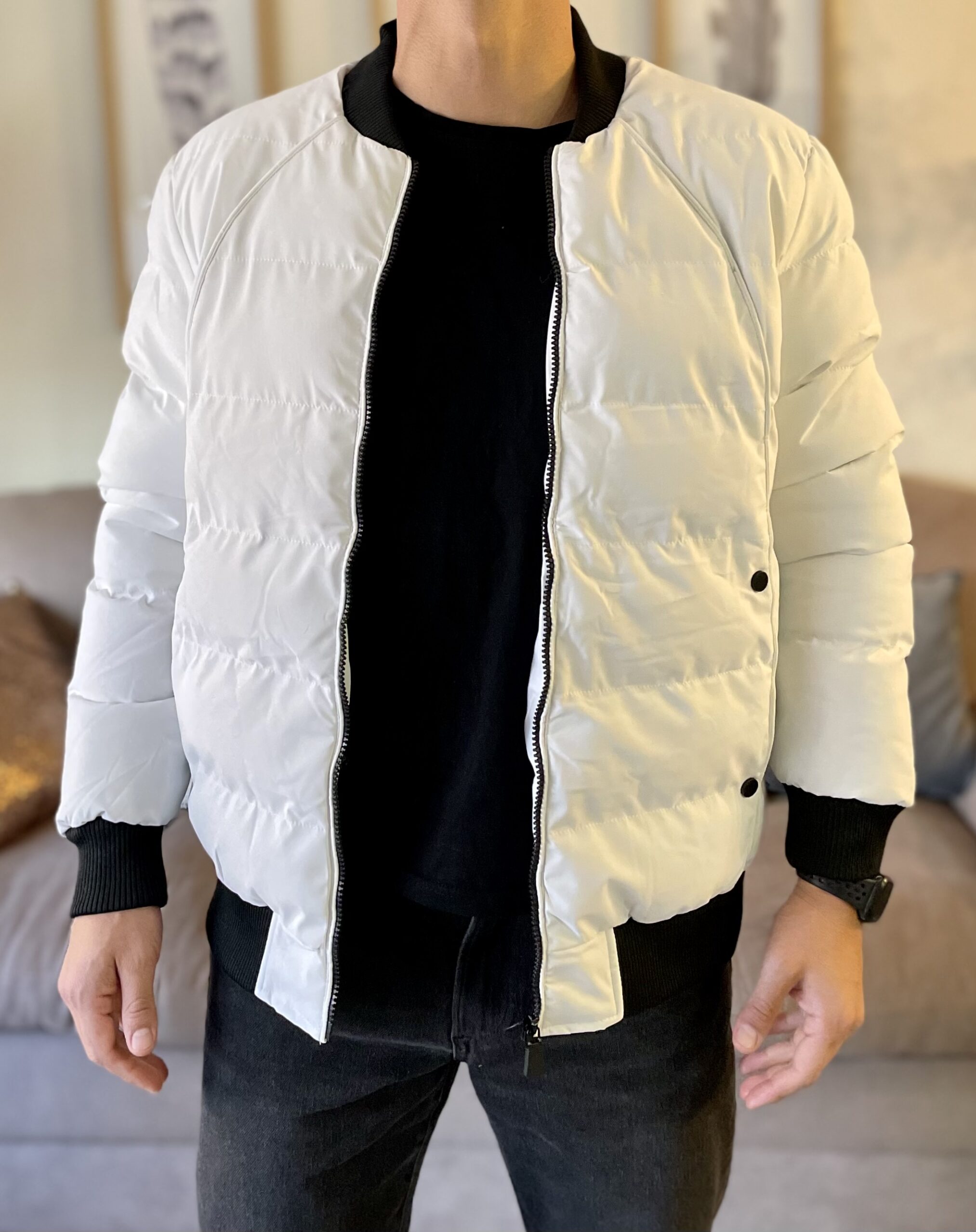Parka Bomber color blanco