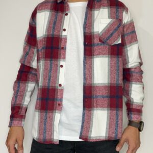 Camisa franela gruesa manga larga roja
