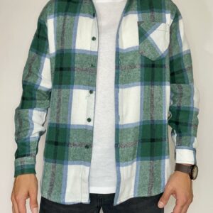 Camisa franela gruesa manga larga verde