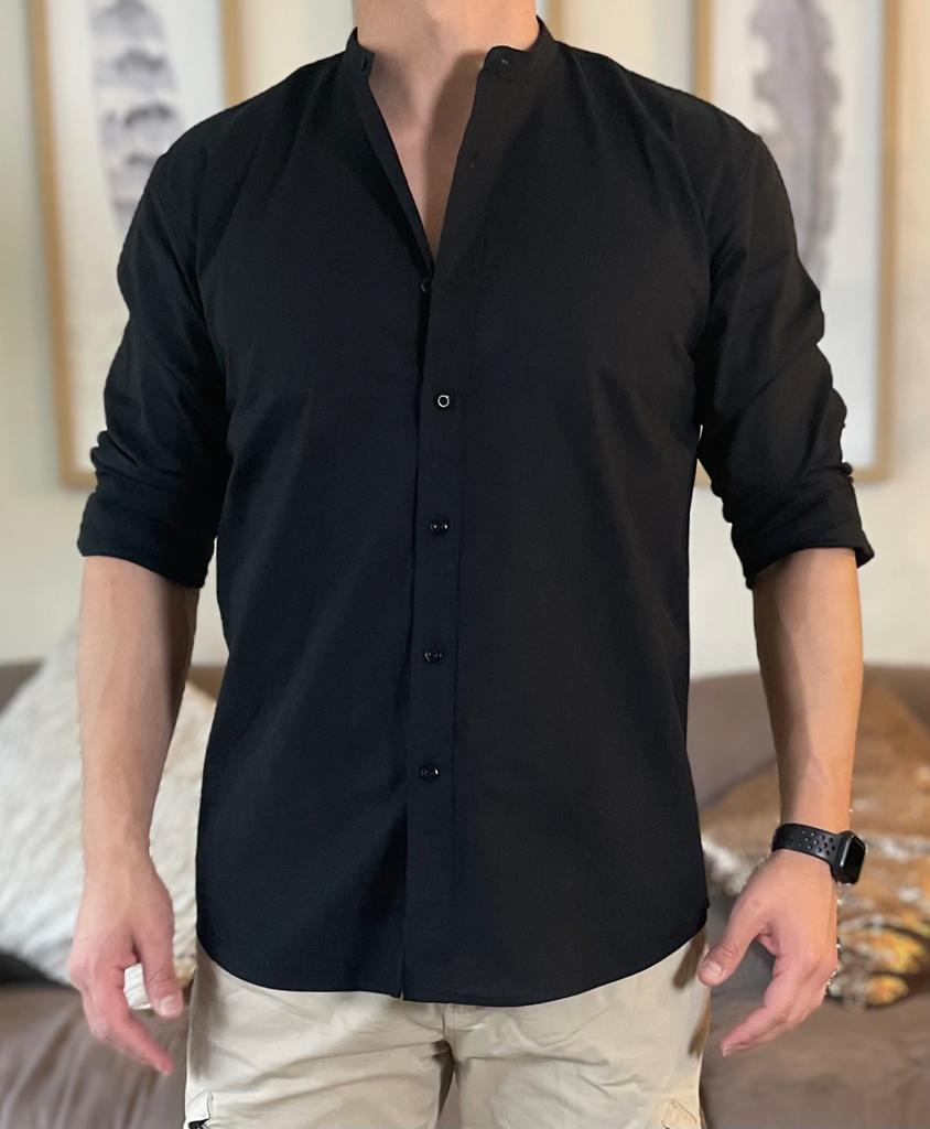 Camisas, Camisa lino color Negro