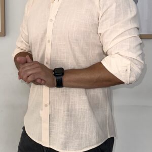 Camisa lino beige