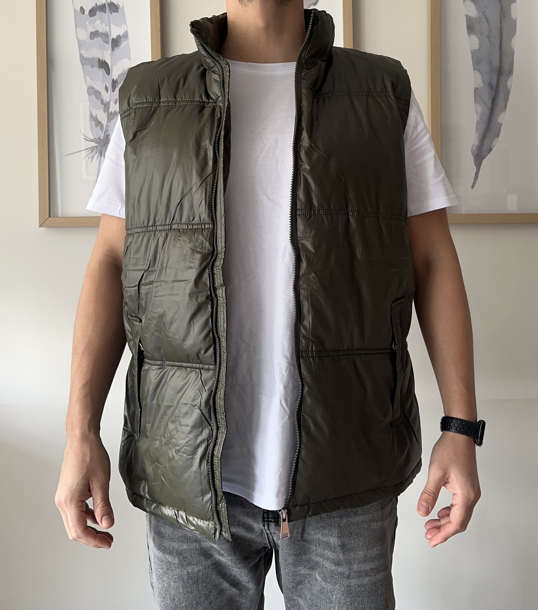 Chaqueta sin mangas verde
